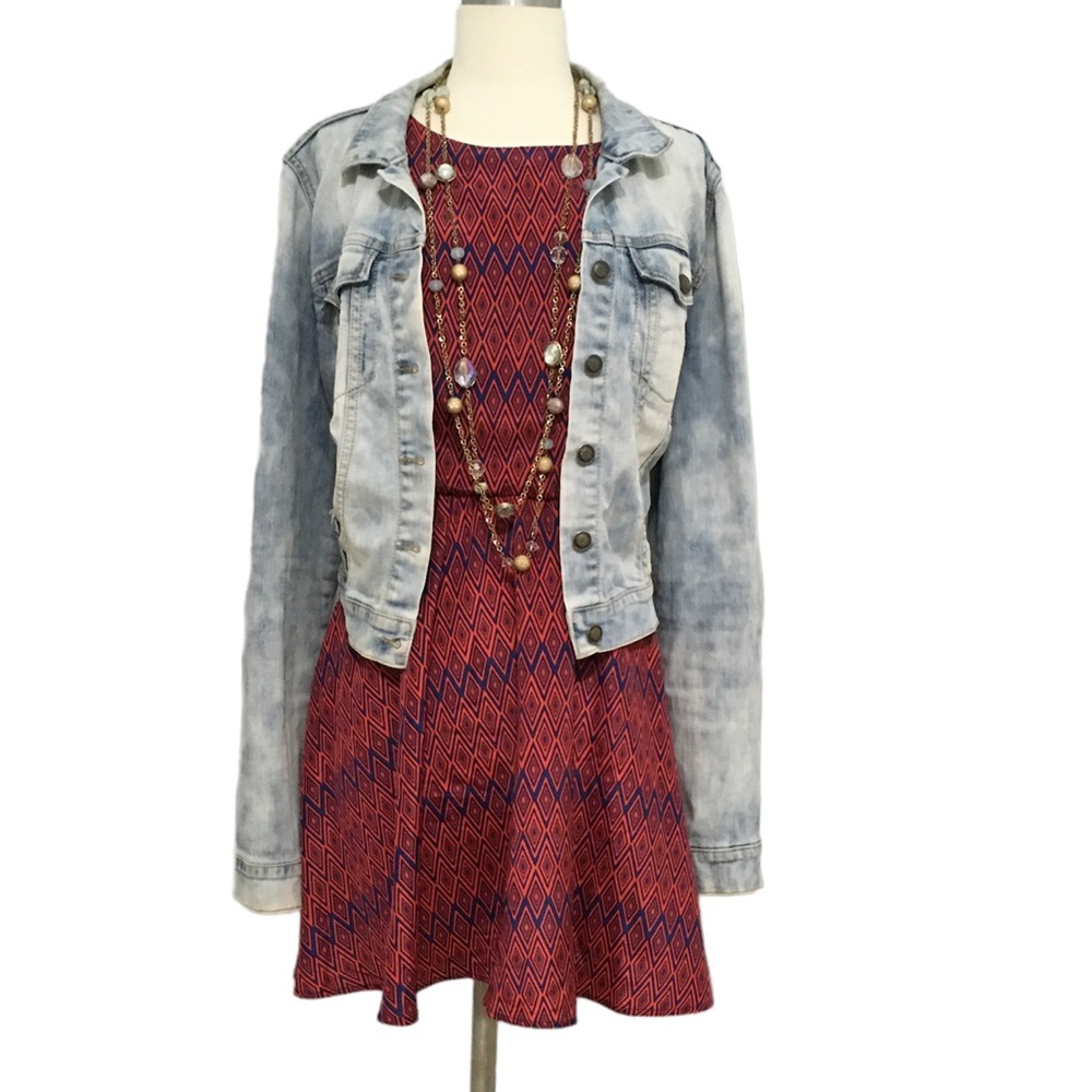 Sequin Hearts Geometric Print Dress